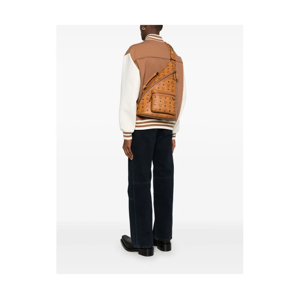 MCM Bruin Cognac Crossbody Tas met Handvat Brown Heren