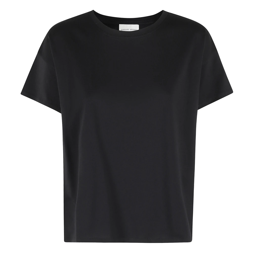 Loulou Studio Oversized Kortemouw Top Black Dames