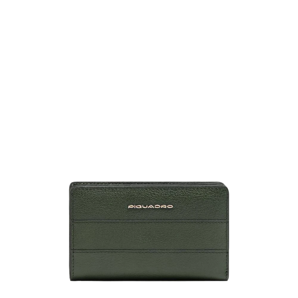 Piquadro Kvinno Grön Accessoarer Dam, One Size, Läder, Women’s Bifold Wallet In Leather With Coin Pocket, Credit Card Slots And Rfid Protection