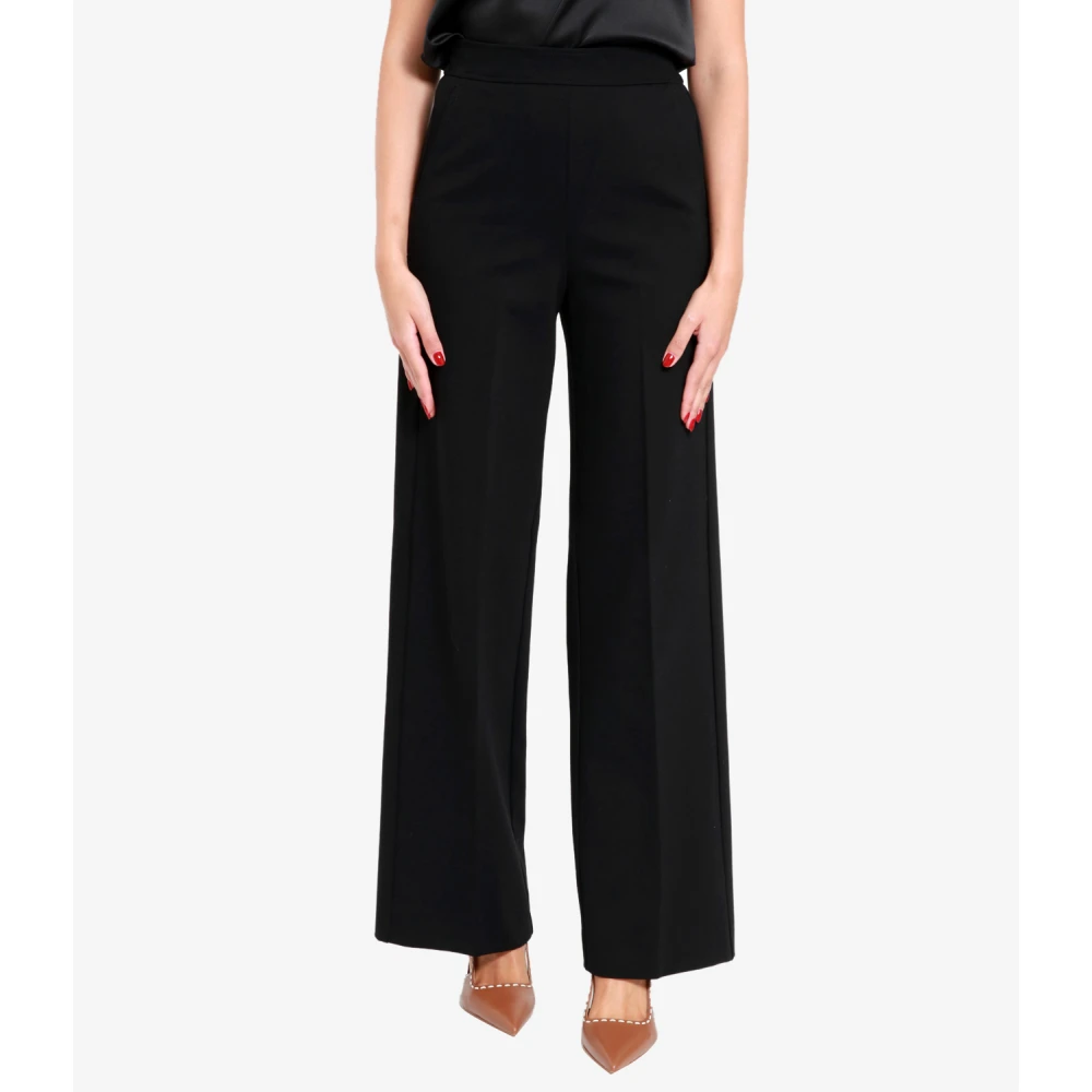 Pennyblack Fluwelen Corduroy Broek met Dubbele Plooien Black Dames