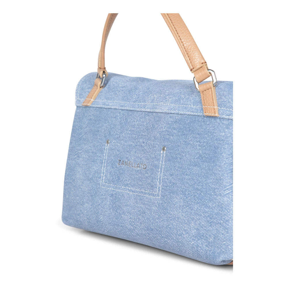 Zanellato Verstelbare denim canvas tas Blue Dames