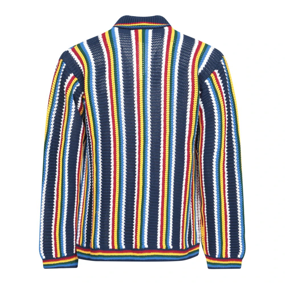Casablanca Kleurrijke Gehaakte Vest met Polokraag Multicolor Heren