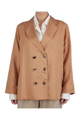 Double-Breasted Solid Blazer