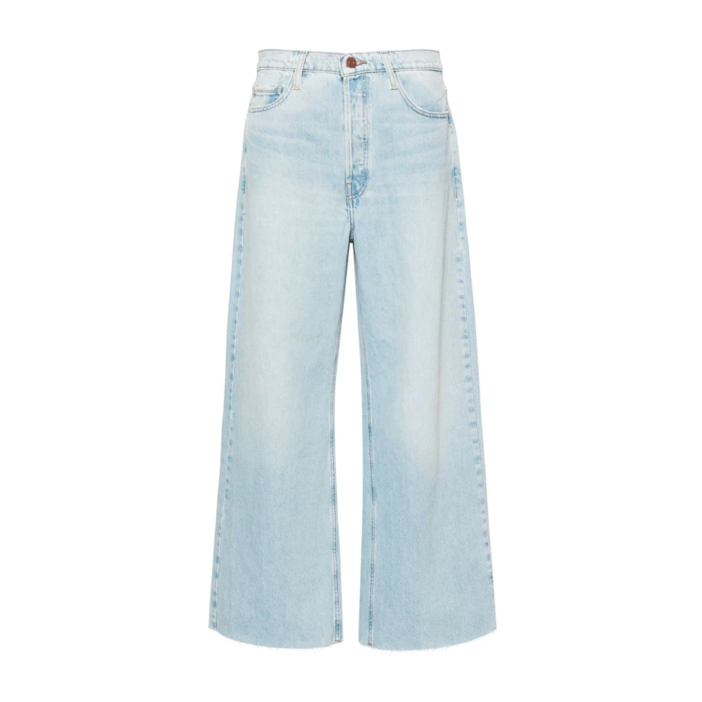 Frame Wijde Pijp Ruwe Denim Jeans Blue Dames
