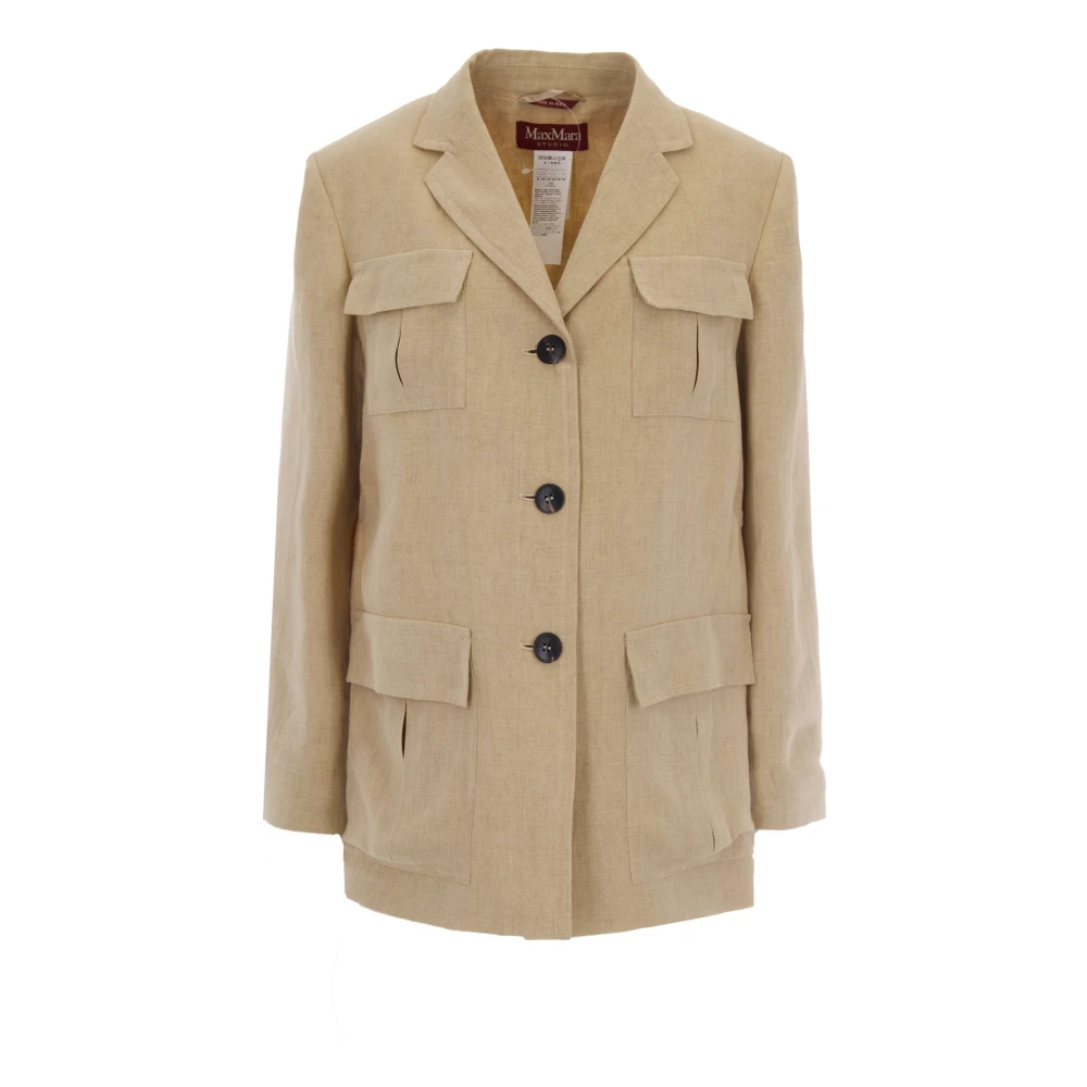 Max Mara Studio Women's Beige Blazers, M, Giacca In Batavia