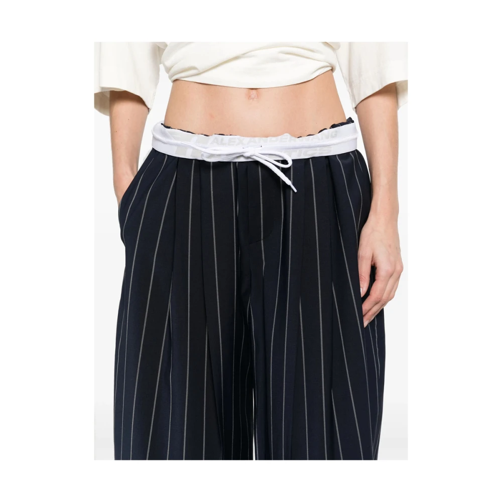 alexander wang Navy Blue Elastische Tailleband Broek Blue Dames