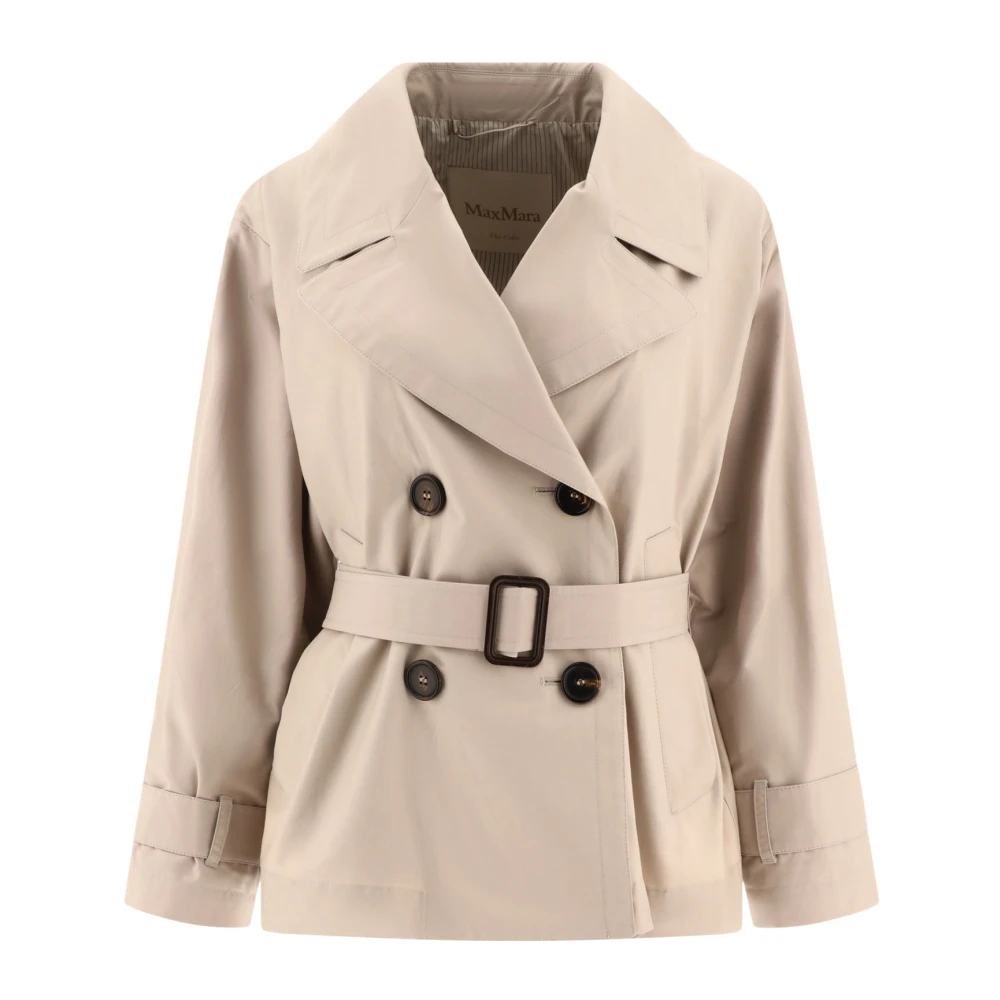 Max Mara Double Breasted Trench Coat Beige Dames