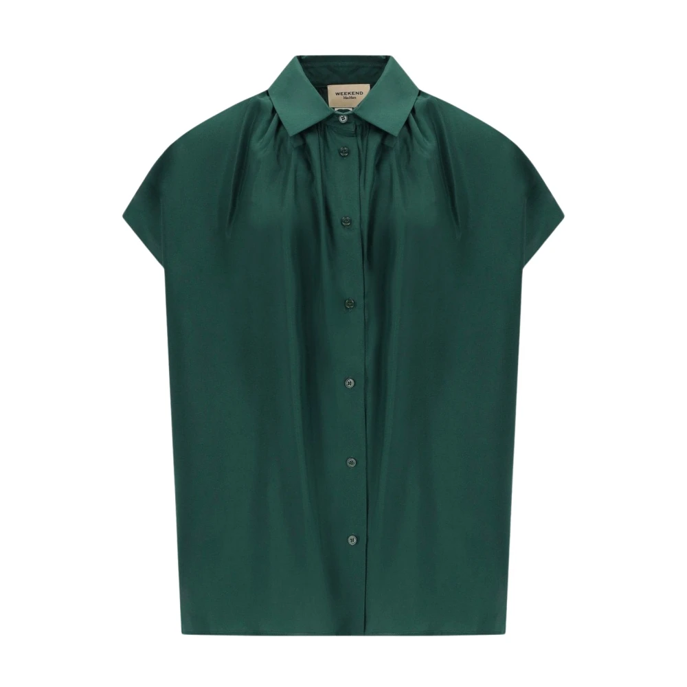 Weekend Max Mara Green Crine Shirt - Female - Shirts - 2XS - Blouses & Shirts