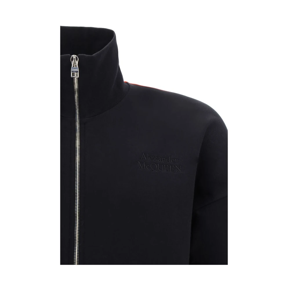 alexander mcqueen Katoenen sweatshirt met ritssluiting aan de voorkant Black Heren