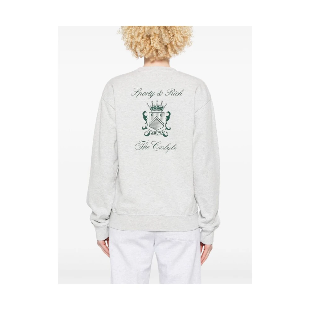 Sporty & Rich Grijs Logo Print Sweater Gray Dames