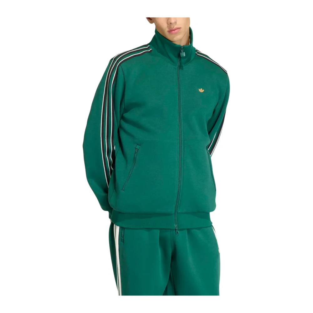 Adidas Men's Green Training Jackets, Xl, Classic Tipped Stripes Track Top