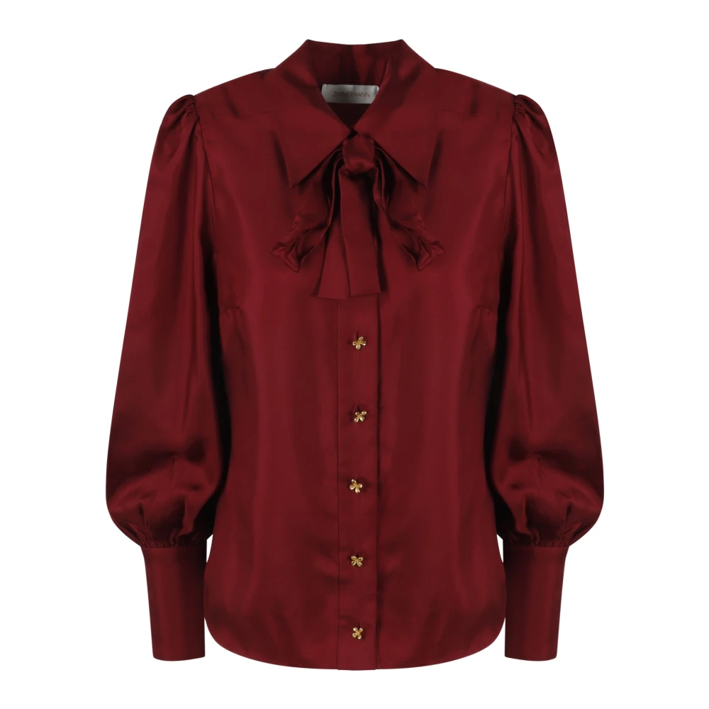 Zimmermann Luminosity Zijden Blouson Shirt Red Dames