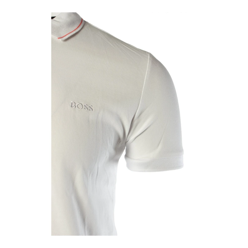 Hugo Boss Slim Fit Witte Katoenen Polo Shirt White Heren