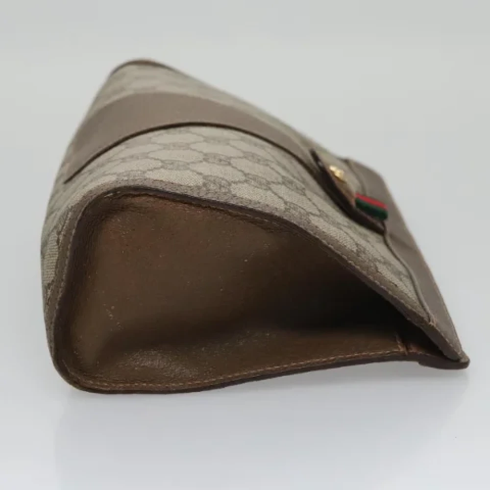 Gucci Vintage Pre-owned Canvas clutches Beige Dames