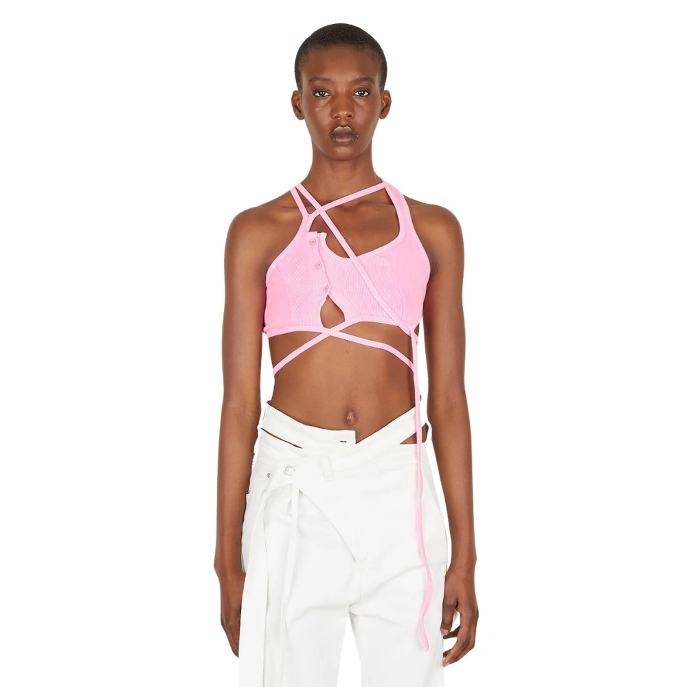 Ottolinger Knop Bh Top met Uitsnede Pink Dames