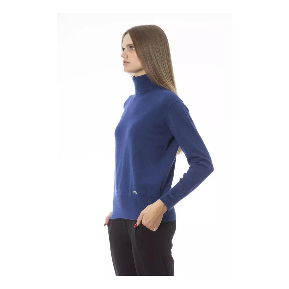 Baldinini Blauwe Wollen Coltrui Blue Dames