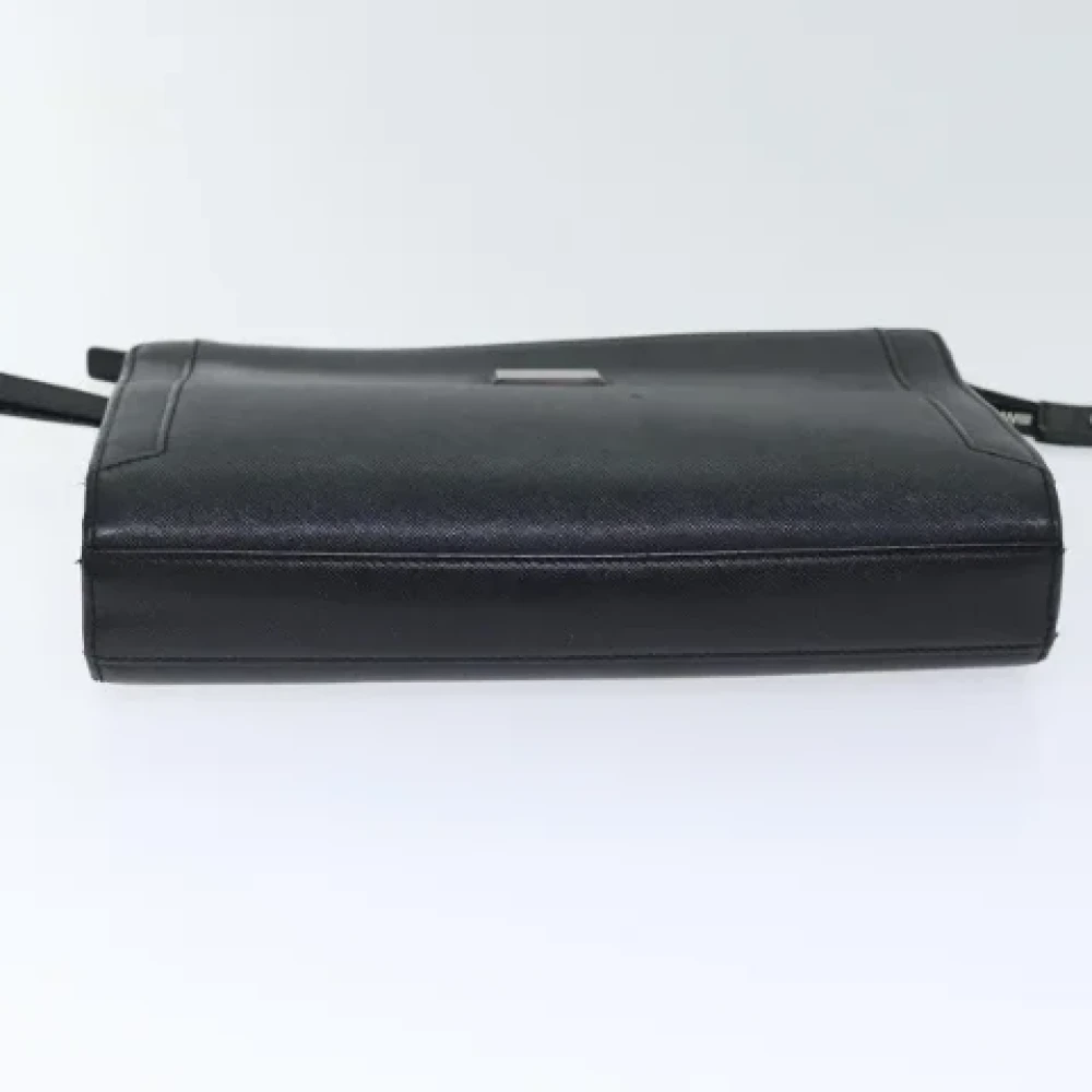 Burberry Vintage Pre-owned Leather clutches Black Dames
