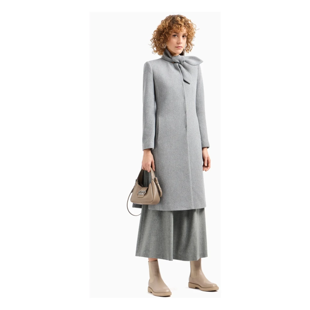 Emporio Armani Grijze wollen A-lijn rok Gray Dames