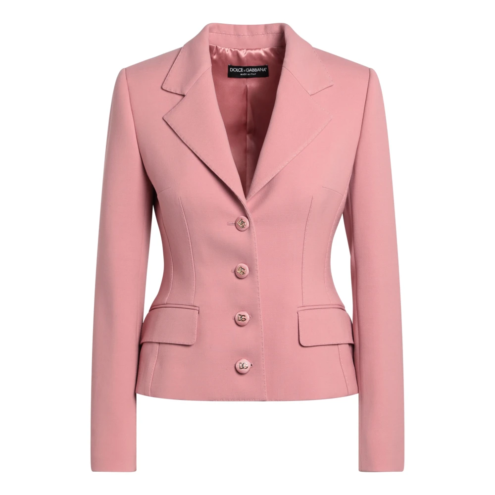 Dolce & Gabbana Single-Breasted Jas Pink Dames
