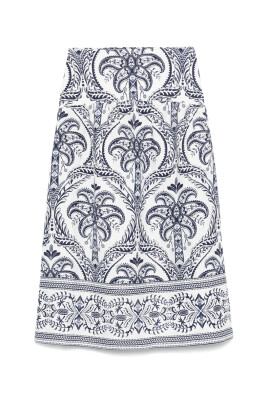 navy-blue-flared-skirt-with-shirred-panel