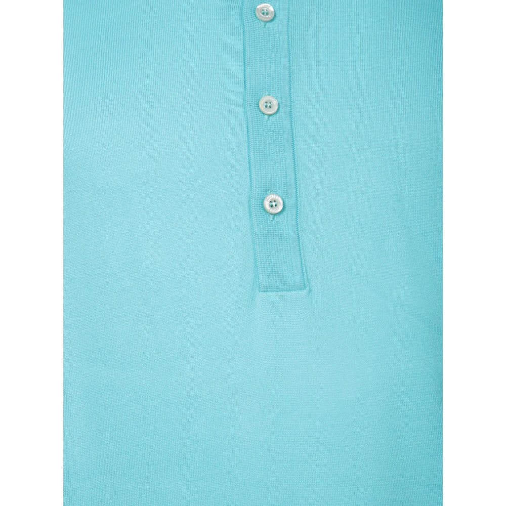 Moorer Turquoise Zomer Poloshirt Blue Heren