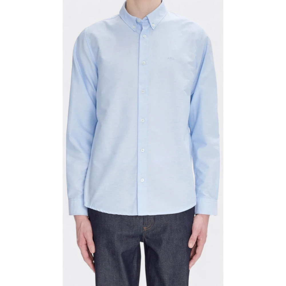 A.p.c. Greg Logo Shirt Blue Heren