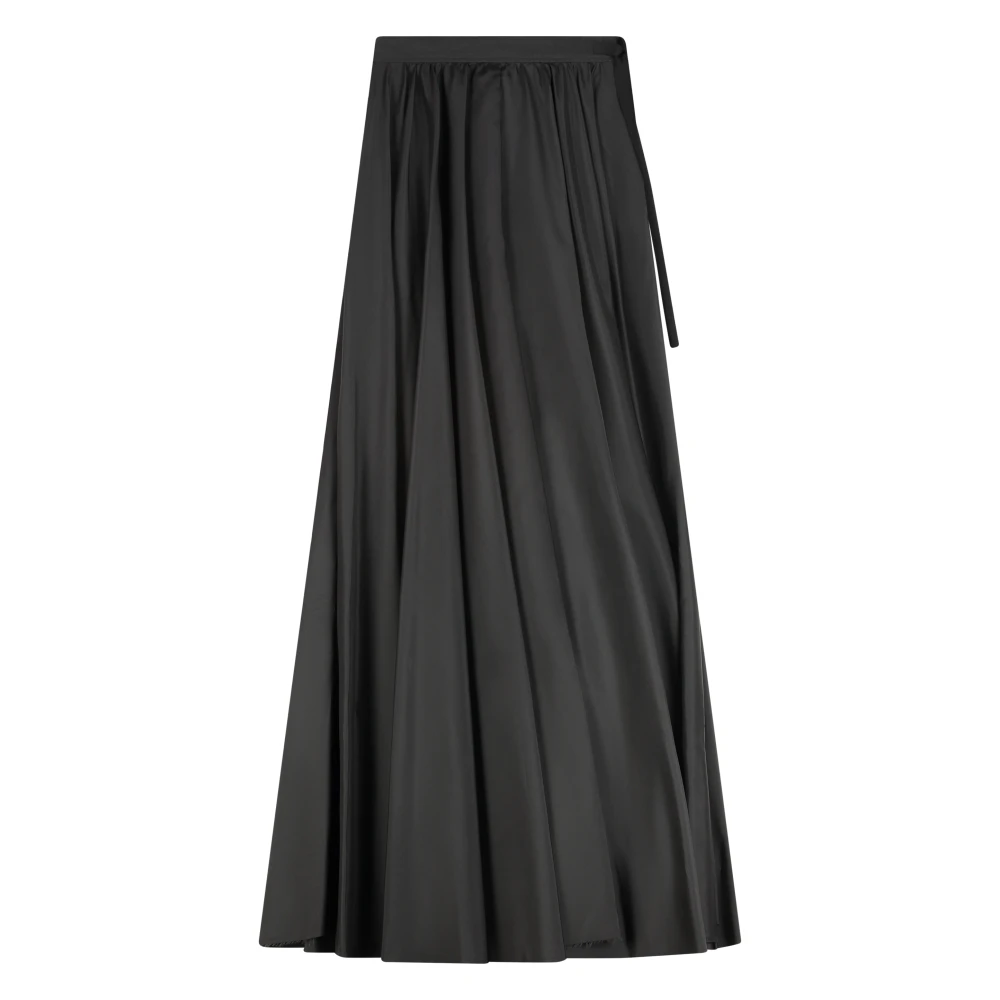 Mm6 Maison Margiela Women's Black Pleated Skirt With Ribbon Closure