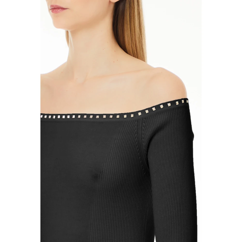 Liu Jo Gesloten Gebreide Trui Black Dames