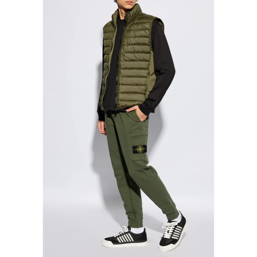Stone Island Vest met een opstaande kraag Green Heren