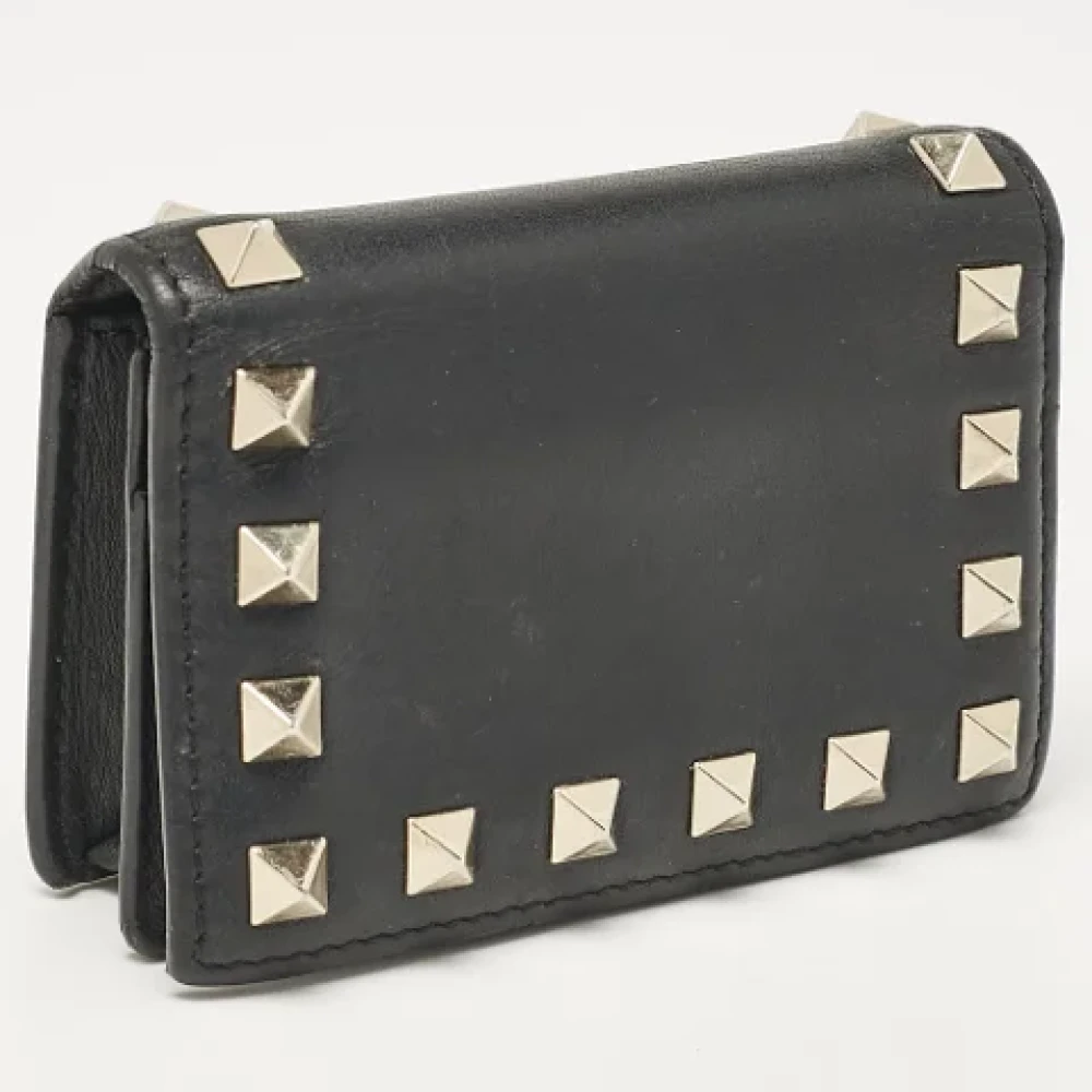 Valentino Vintage Pre-owned Leather wallets Black Dames