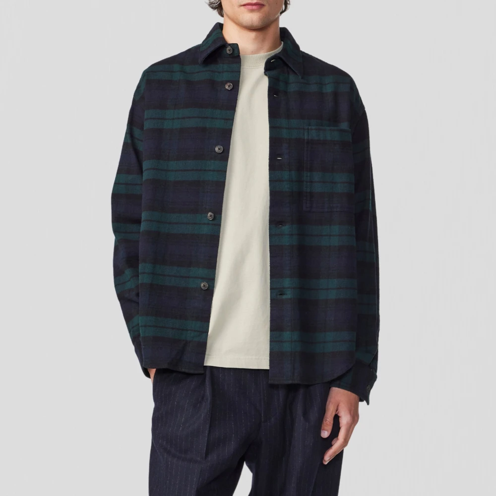 Nn07 Groen Geruit Overshirt met Zak Green Heren