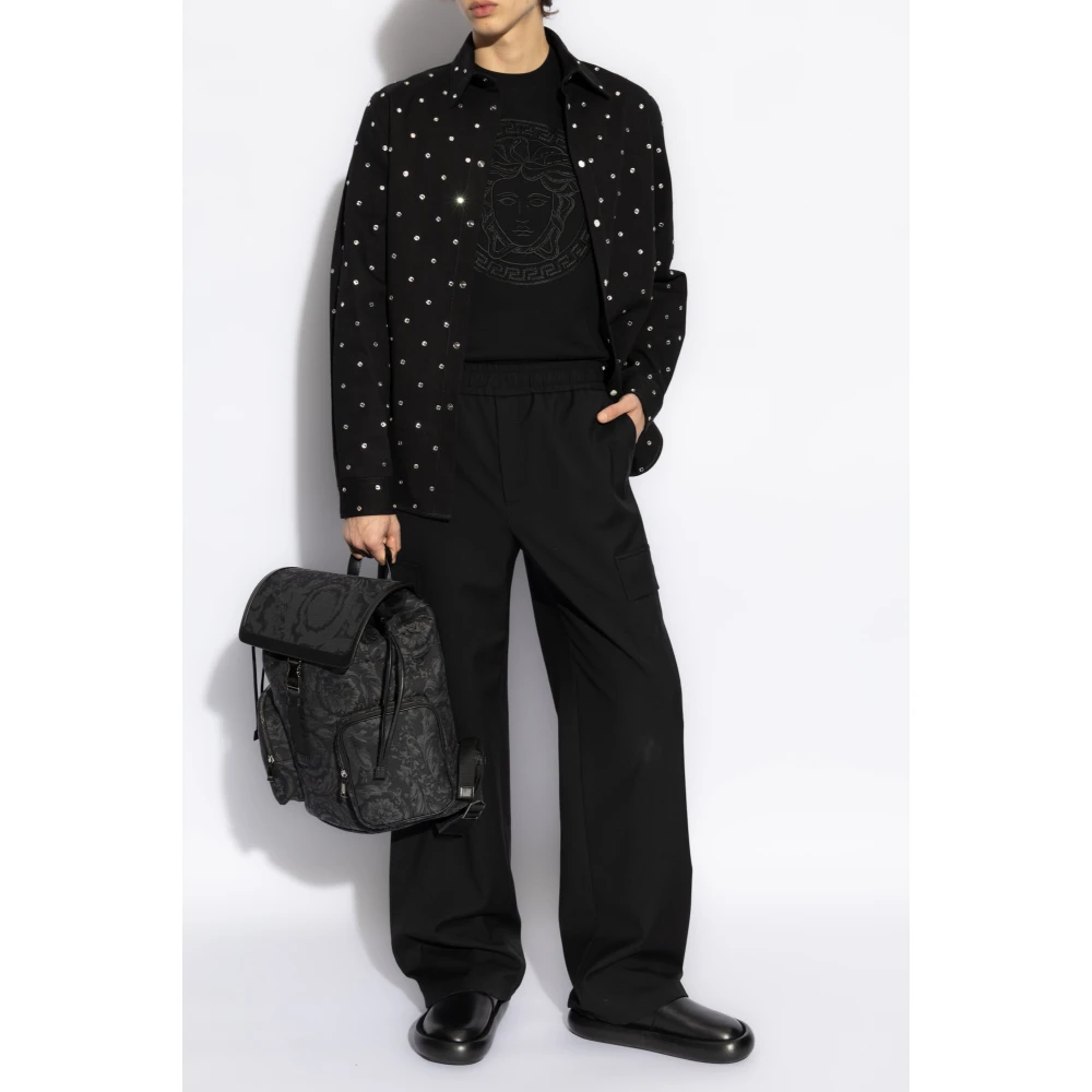 Versace T-shirt met Medusa-hoofd Black Heren