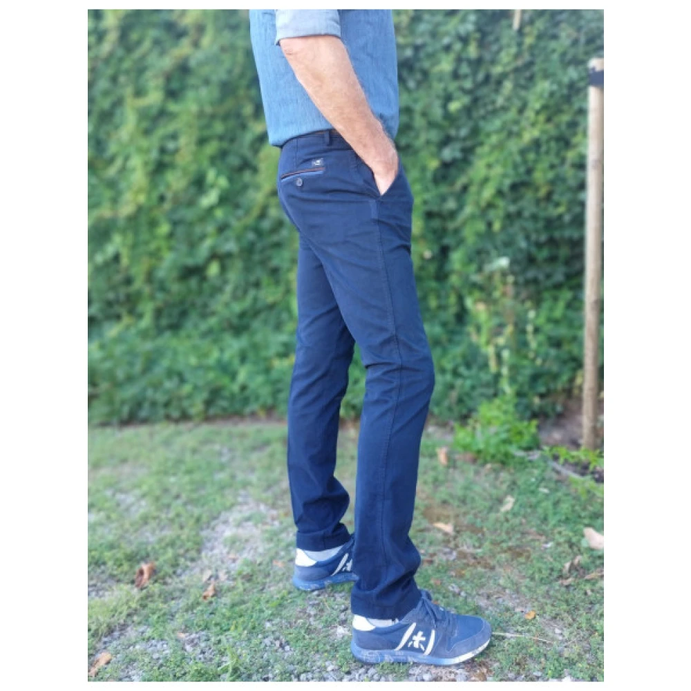 Mason's Slim Fit Chino Broek Blue Heren
