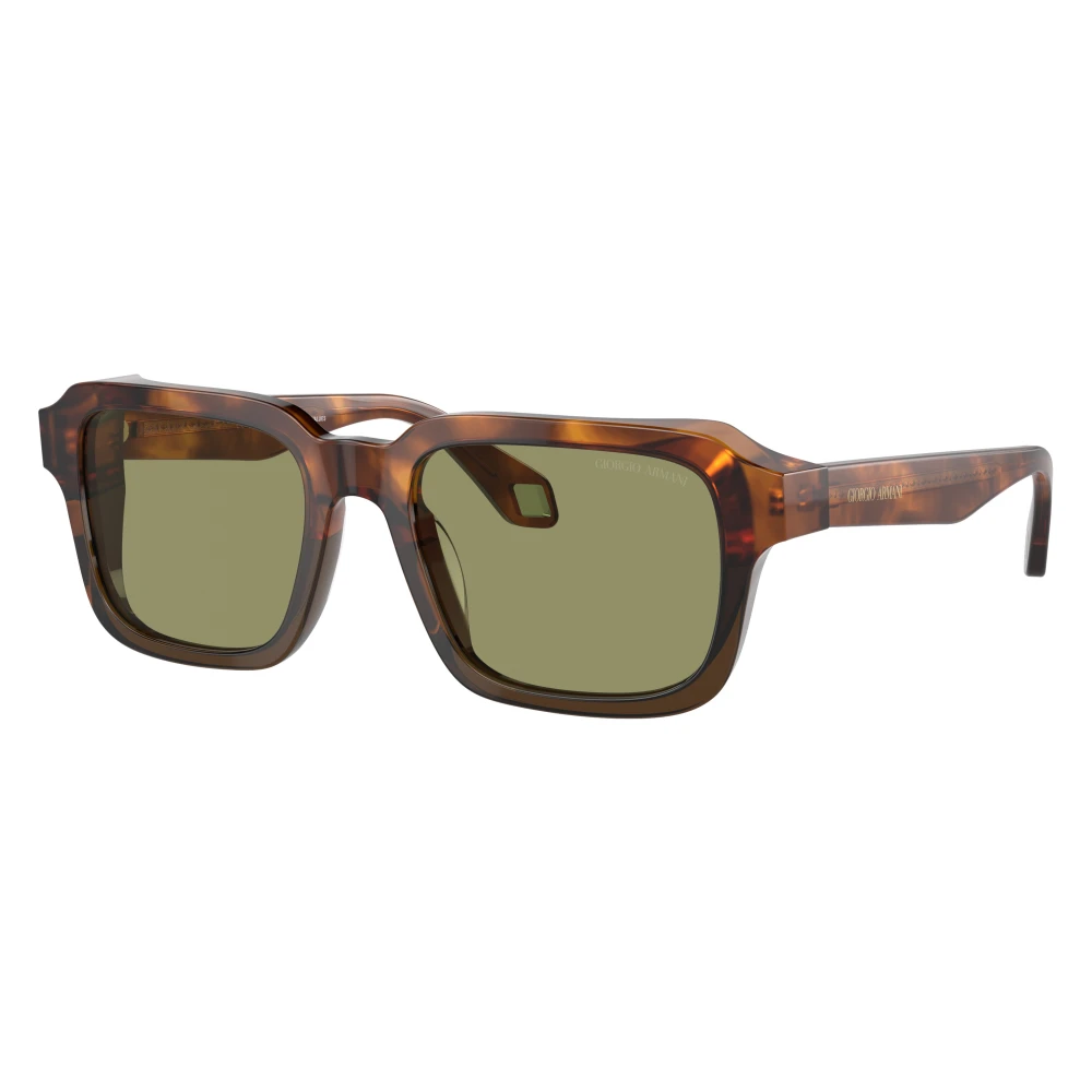 Giorgio Armani Green Ar8194u 598814 Man Sunglasses Acetate Turtle Squared Normal - Image 4