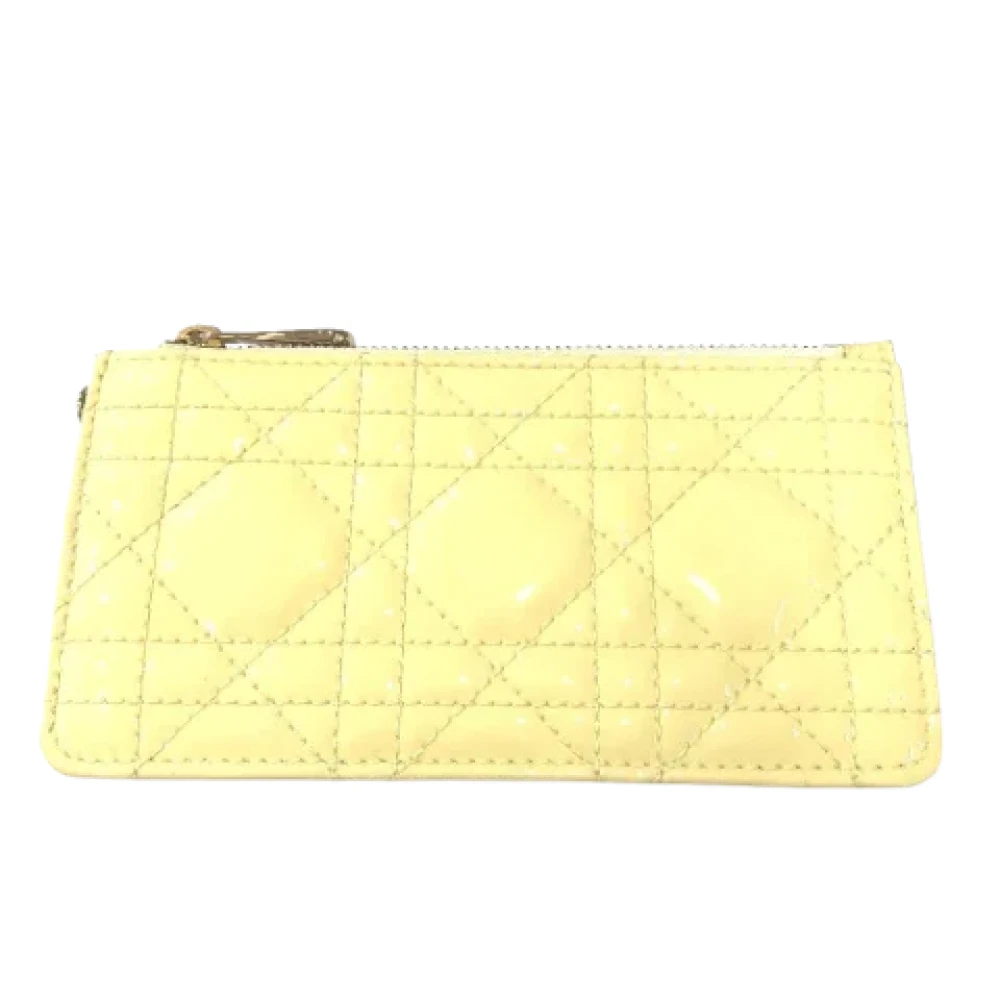 Dior Vintage Pre-owned Leather wallets Beige Dames