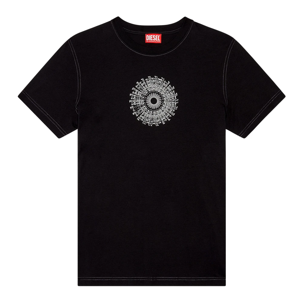 Diesel T-shirt with vortex print Black Heren