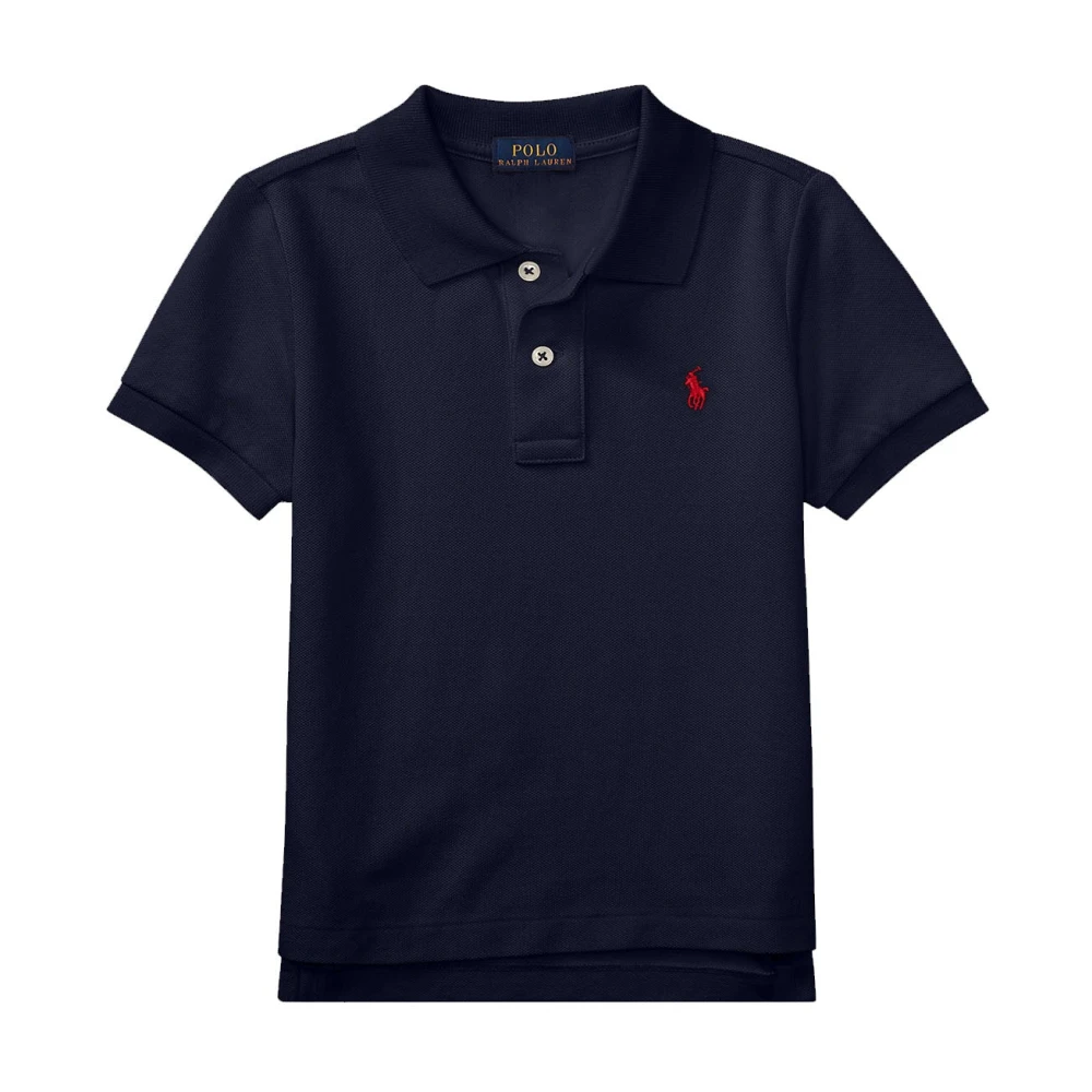 Ralph Lauren Blue Polo In Piquet Di Cotone - Male - Kids Short Sleeve T-Shirts - 3 Y - Kids