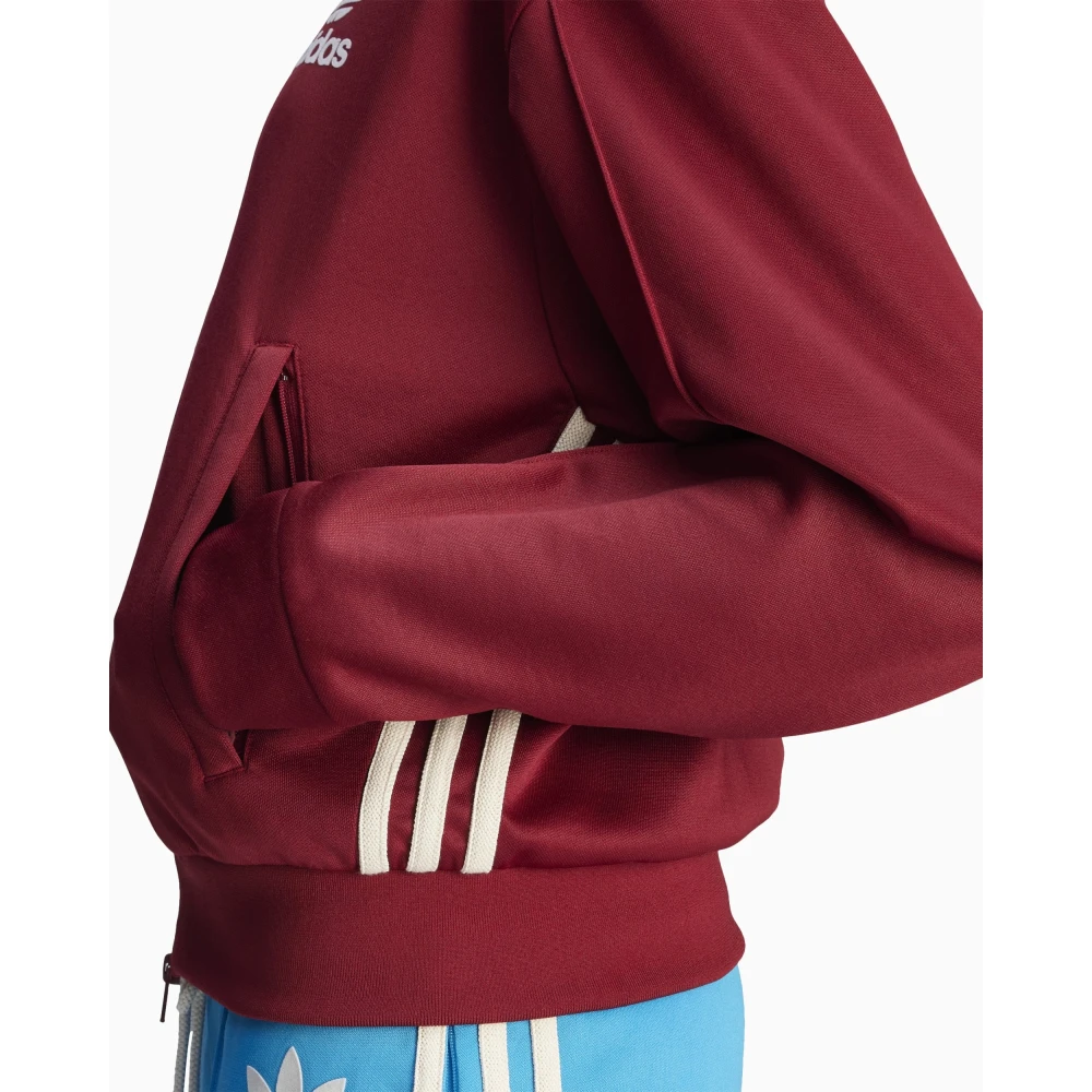 Adidas Burgundy Track Jacket met Side Print Purple Dames