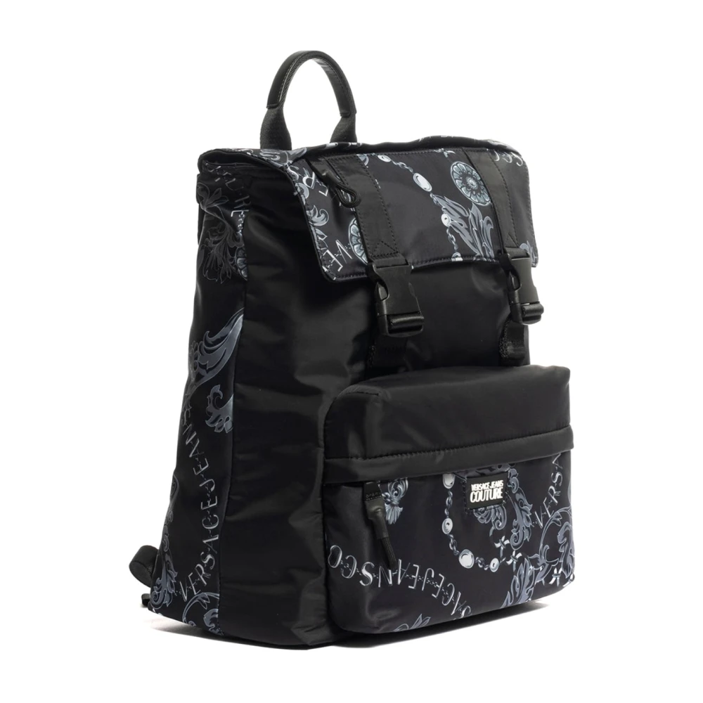 Versace Jeans Couture Stijlvolle Leren Tas Black Dames