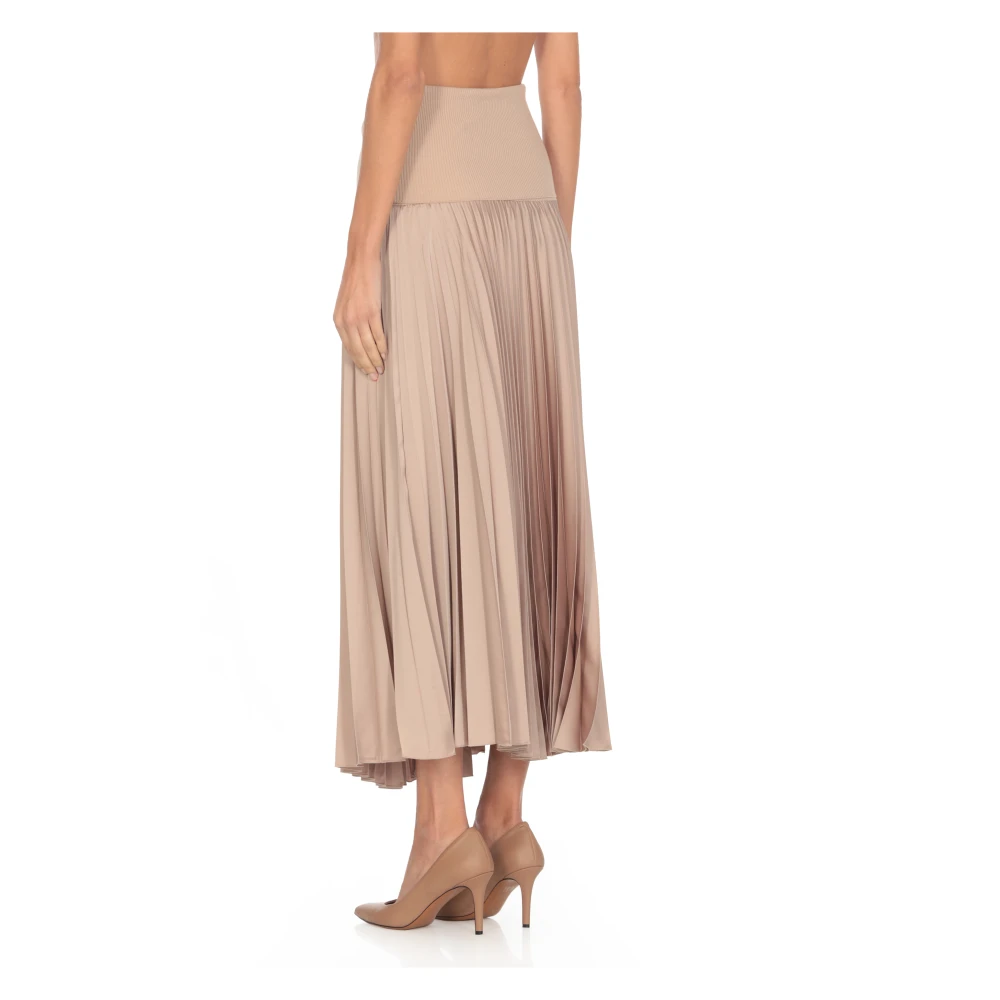 D.Exterior Beige Geplooide Wollen Rok Beige Dames