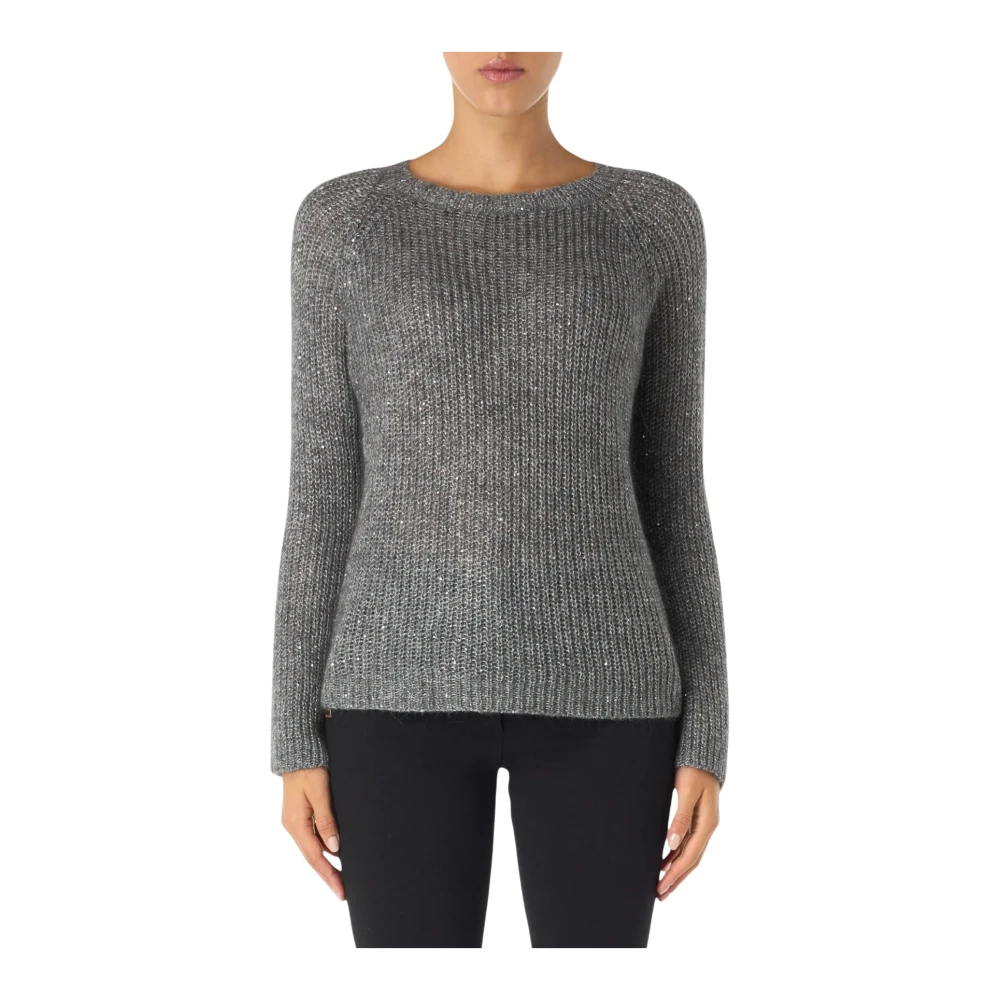 Marella Grijze Paillet Sweater Bahamas Stijl Gray Dames