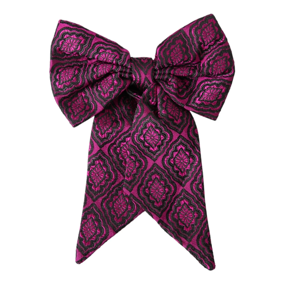 Dolce & Gabbana Paarse Zijden Verstelbare Hals Heren Vlinderdas Purple Heren