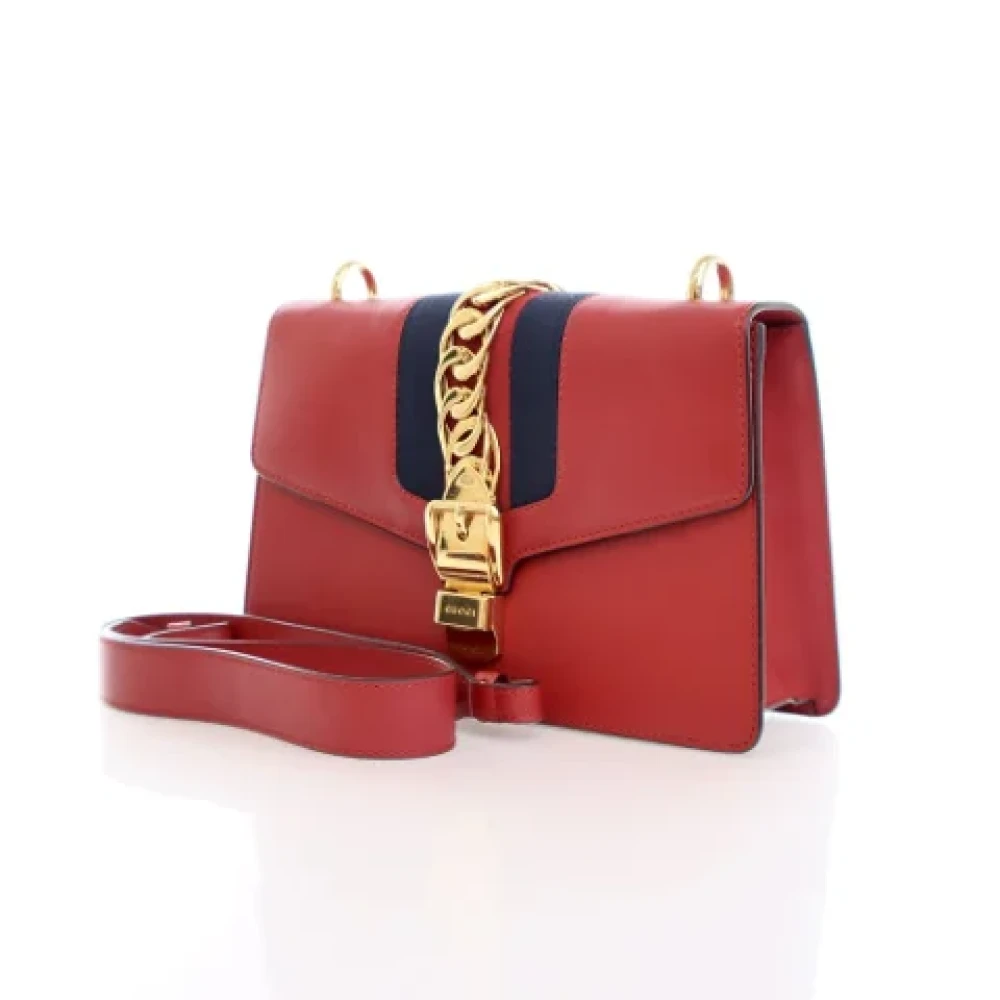 Gucci Vintage Pre-owned Leather handbags Red Dames