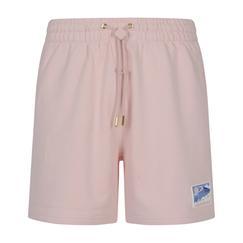 Casablanca Grieks Tempel Rubber Patch Shorts Pink Heren
