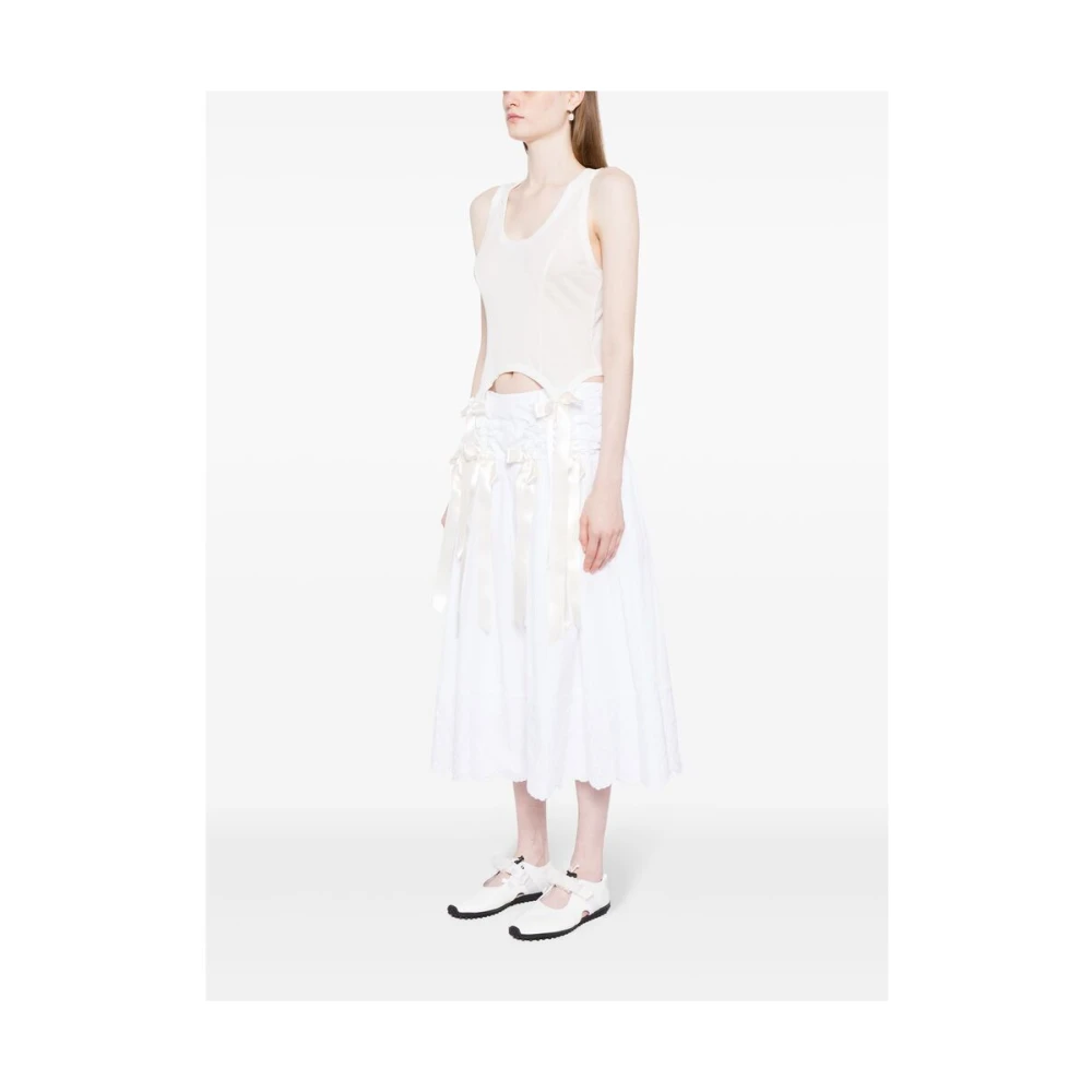 Simone Rocha Witte Mouwloze Top met Strik White Dames