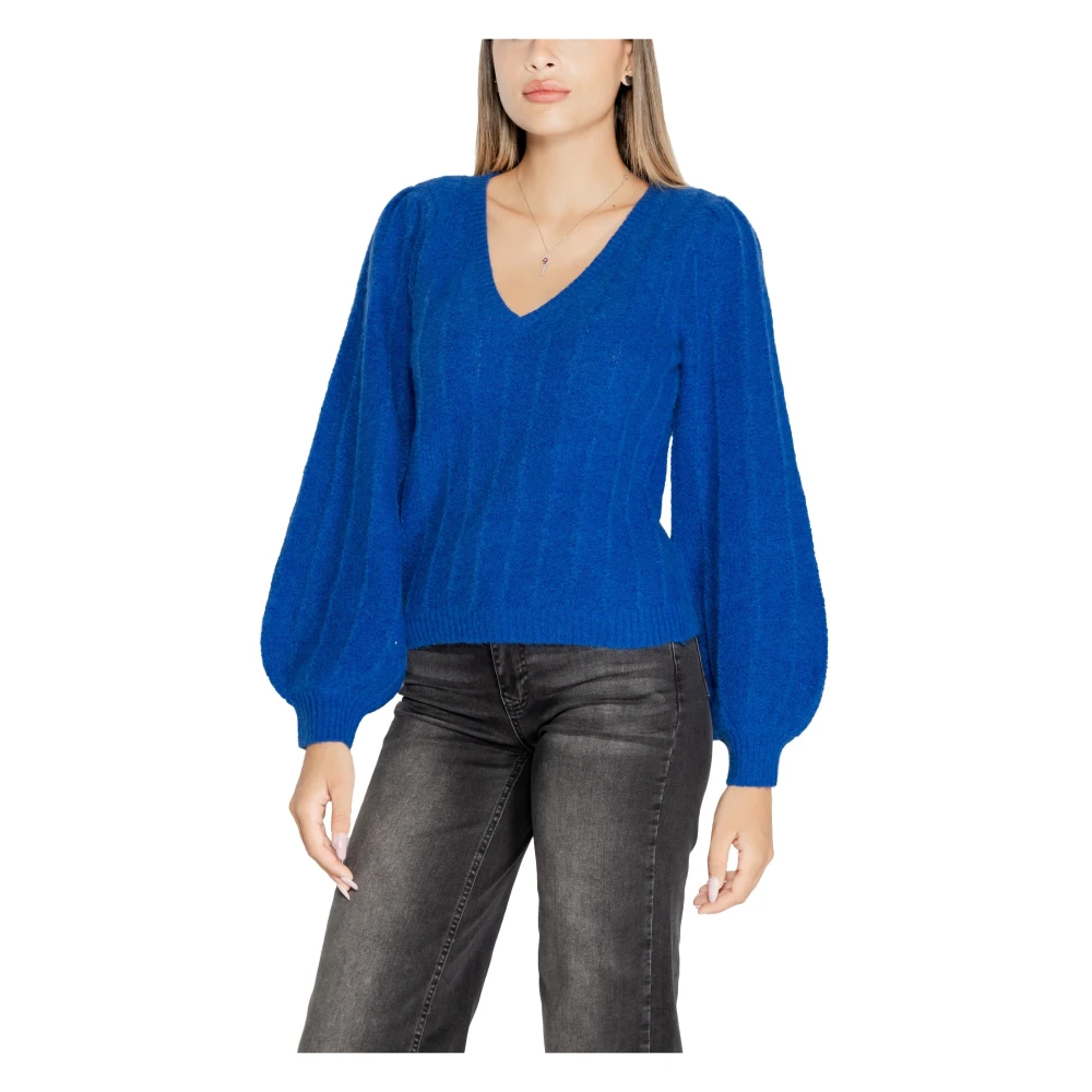 Guess Blauwe V-hals gebreide kleding voor vrouwen Blue Dames