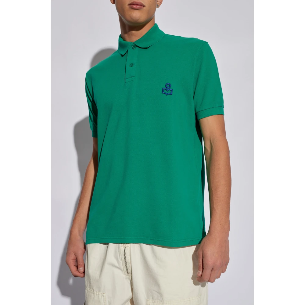 Isabel marant Afko poloshirt met logo Green Heren