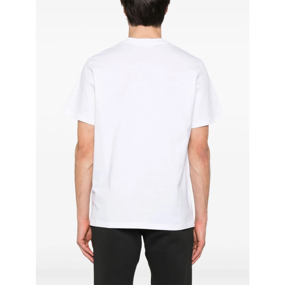 Moncler Wit Logo Patch Crew Neck T-shirt White Heren