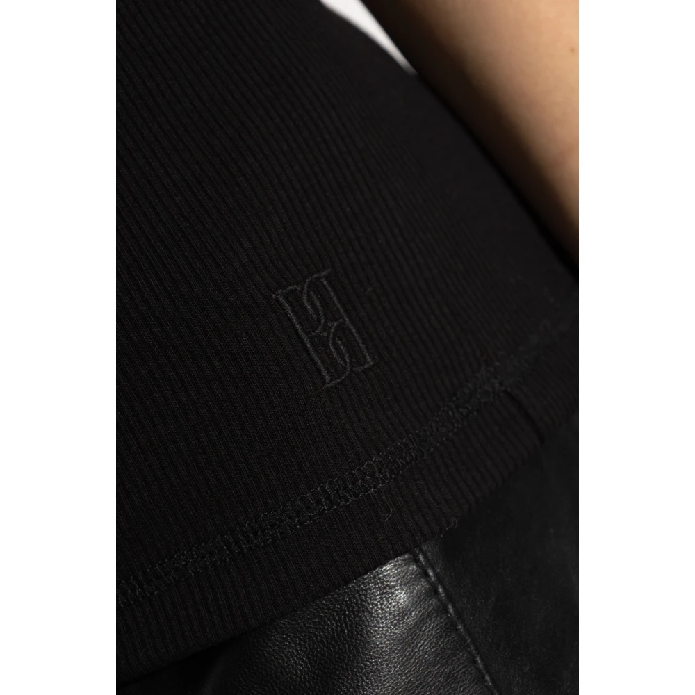 By Malene Birger Geribbelde top Lunai By Herenne Birger Black Dames