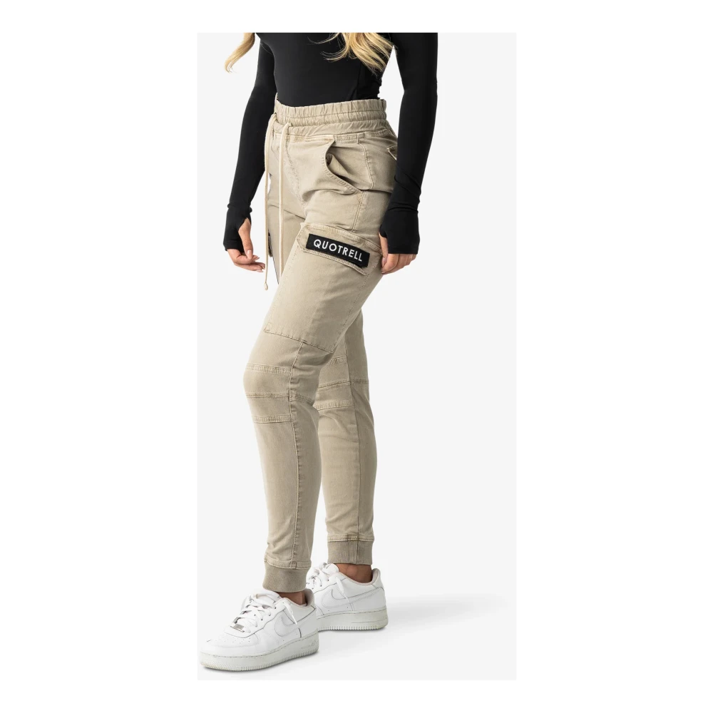 Quotrell Casablanca Cargo Broek Sand Zwart Beige Dames